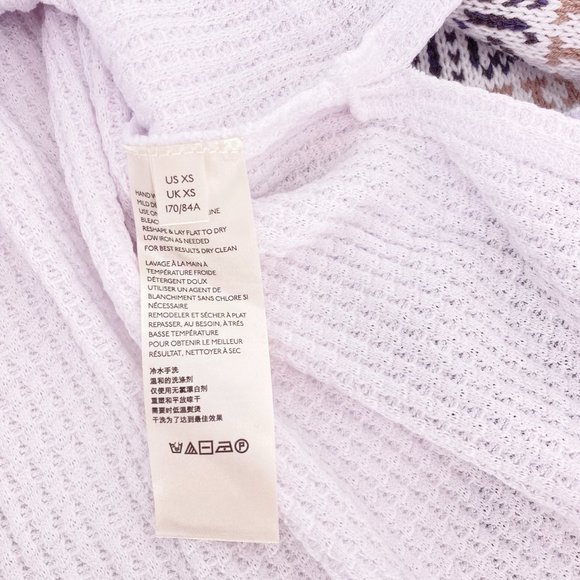 Free People Oversized Boho Babydoll Cozy Cottage Metallic Fair Isle Thermal - Picture 8 of 11